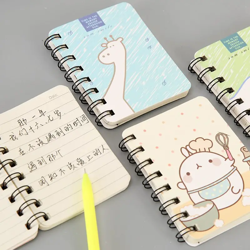 Kawaii 32 стиля спиральная записная книжка на подкладке пустая бумага портативный