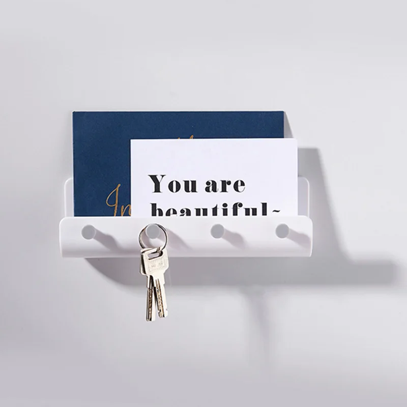 

4 Hooks U-shaped Nail-free Wall-mounted Belt Hook Storage Rack Storage Rack Porch Key Bag Home Hook