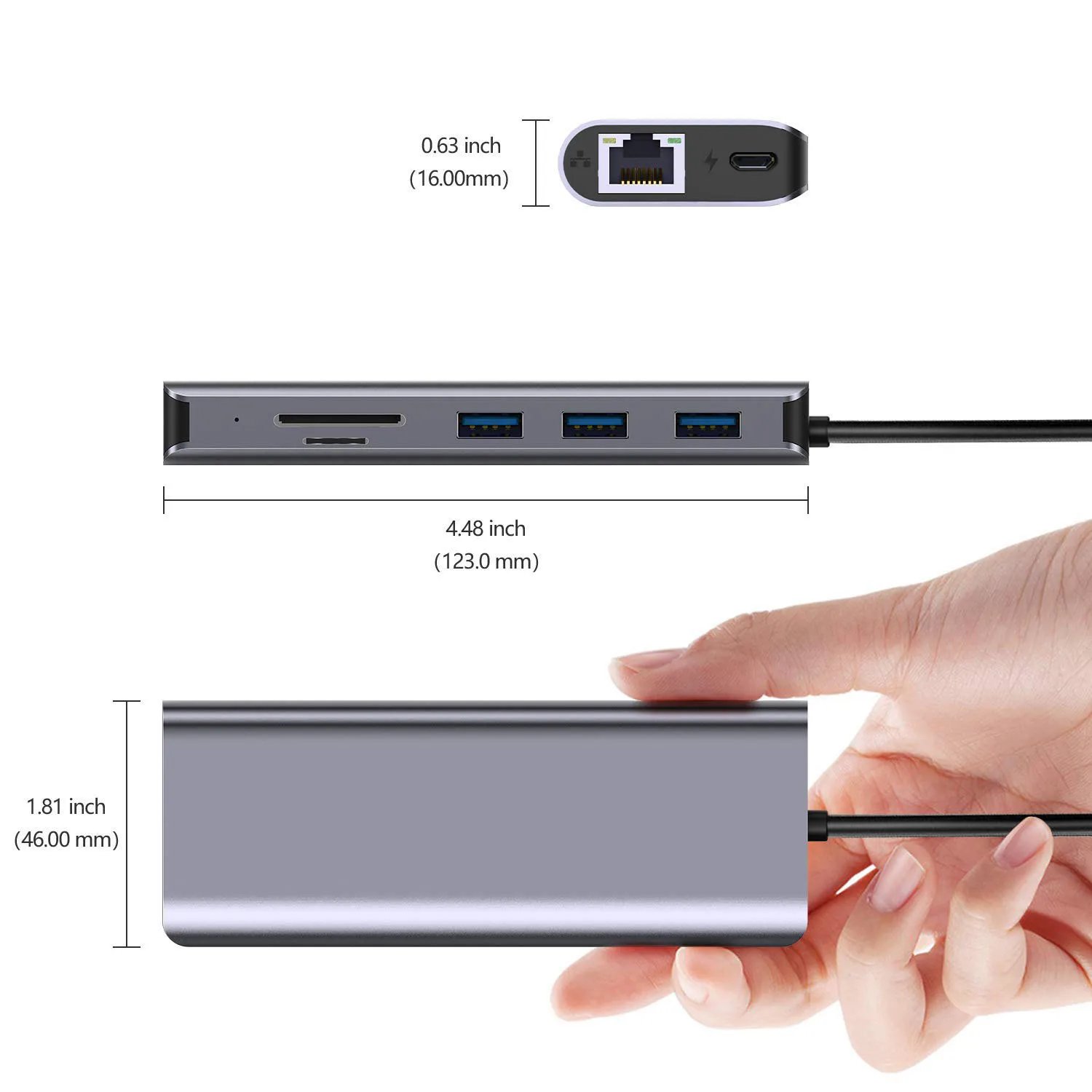IREALTHINK usb-хаб type c адаптер 7 в 1 концентратор RJ45 адаптер 5 в микро usb зарядный концентратор аксессуары для ноутбука док-разветвитель USB3.0 концентратор