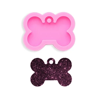 

2 Sizes Silicone Bone Shape Pendant Resin Mold DIY Dog Tag Keychain Resin Molds