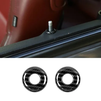 

Door Lock 2pcs Cover Trim Decor Ring For Dodge Challenger Carbon Fiber