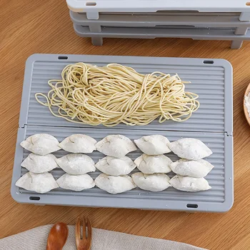 

Foldable Dumpling Curtain Tray Dumpling Storage Tray Rack Kitchen Foldable Pad for Keep Fresh Refrigerator Dumplings Storage