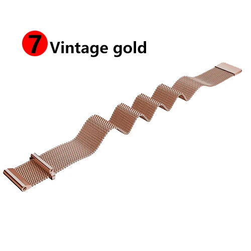 7 Vintage gold 22 мм ремешок для часов samsung galaxy watch 46 мм 42 мм active 2 gear S3 Frontier ремешок Milanese Amazfit bip huawei watch GT ремешок 20 - Цвет ремешка: 7 Vintage gold