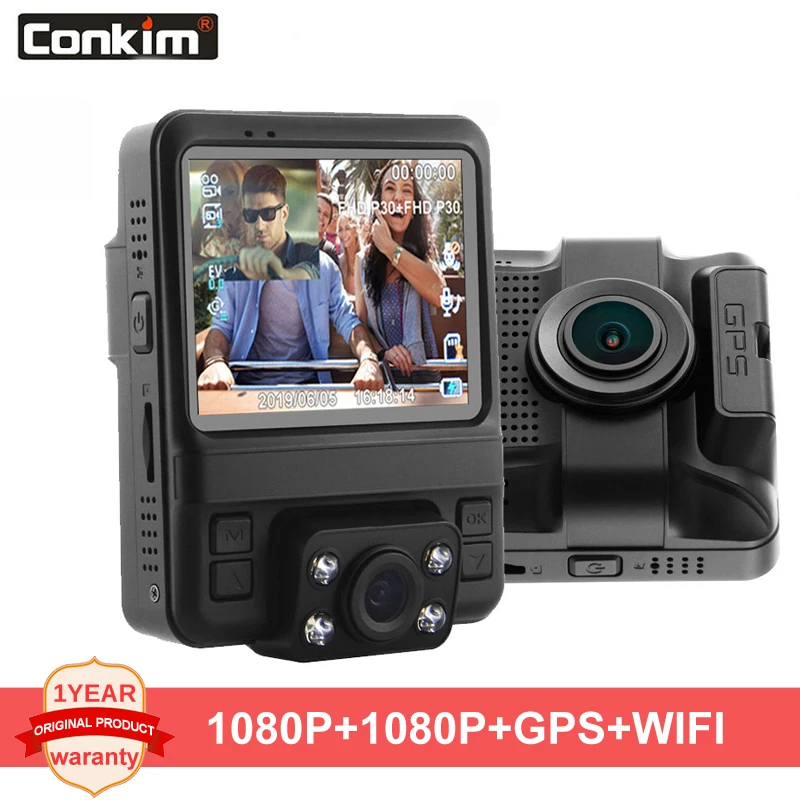 Conkim GS66 WIFI двойной объектив DVR Автомобильный видеорегистратор Novatek 96660 Full HD 1080P авто