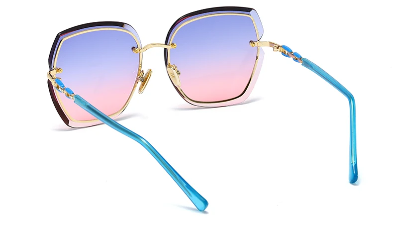 VEVAN Brand Designer Fashion Rimless Sunglasses Women UV400 Square Sun Glasses Vintage Gradient Lens Lentes de sol mujer oculos