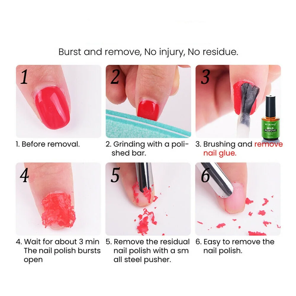 15ML Magic Nail Polish Remover Nail Polish Delete Primer Nail Burst Cleanser Soak Off Cap UV Gel Polish Cleaning Accessories