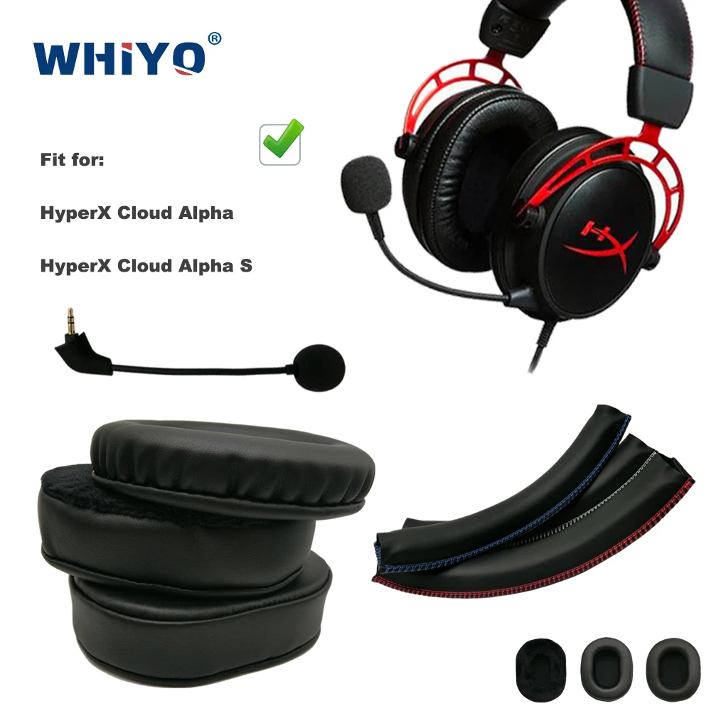 Reposição de Couro de Veludo para Hyperx Cloud Alpha s Protetores para Fones de Ouvido Microfone e Tiara Peças de
