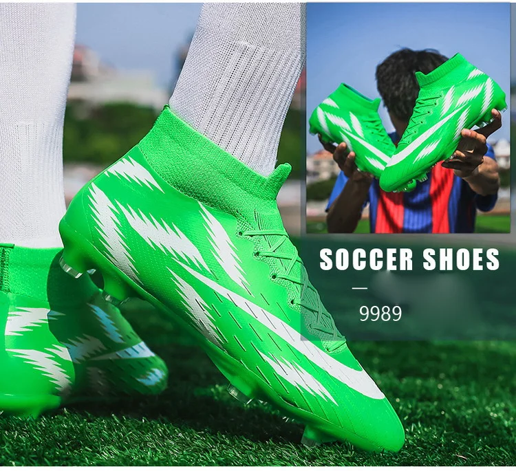 Размер 35-45 высокие футбольные бутсы обувь TF/футбольные бутсы для твёрдой площадки длинные шипы и короткие шипы мужские футбольные кроссовки