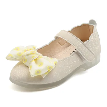 

Girls Shoes Kids Flats Princess Soft Leather With Bow-knot Fashion Sweet Baby Girls Dress Shoes Bowtie High Quality 22-31 Party