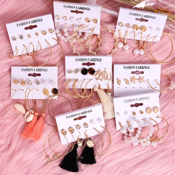 

Vintage Tassel Acrylic Earrings For Women Bohemian Earrings Set Big Dangle Drop Earring 2020 Brincos Female Fashion Jewelry