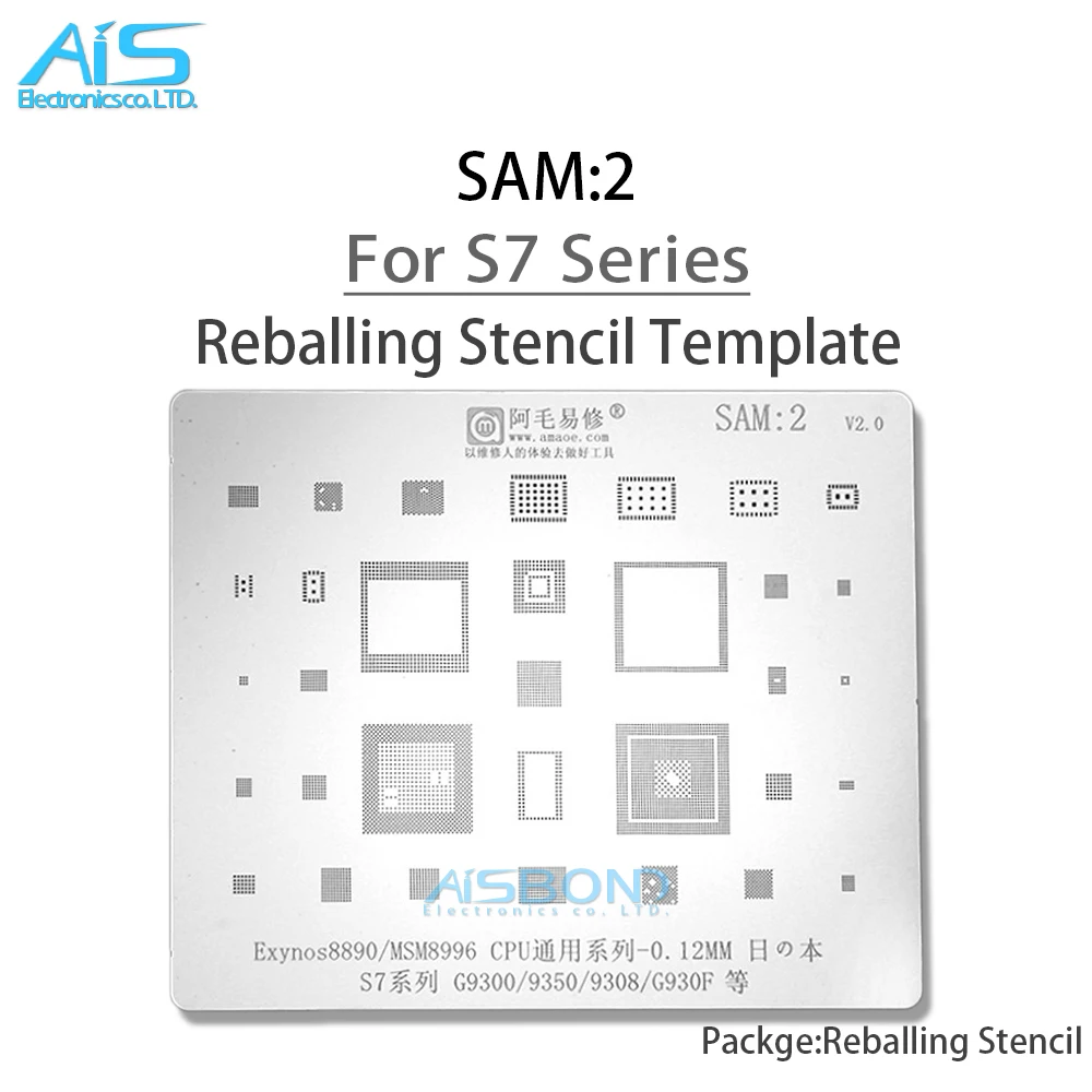Amaoe Sam2 Bga Reballing Stencil Per Samsung S7 G9300 G9350 G9308 G930F Mmsm8996 Cpu Ram Wifi Power Chip Stagno Di Saldatura