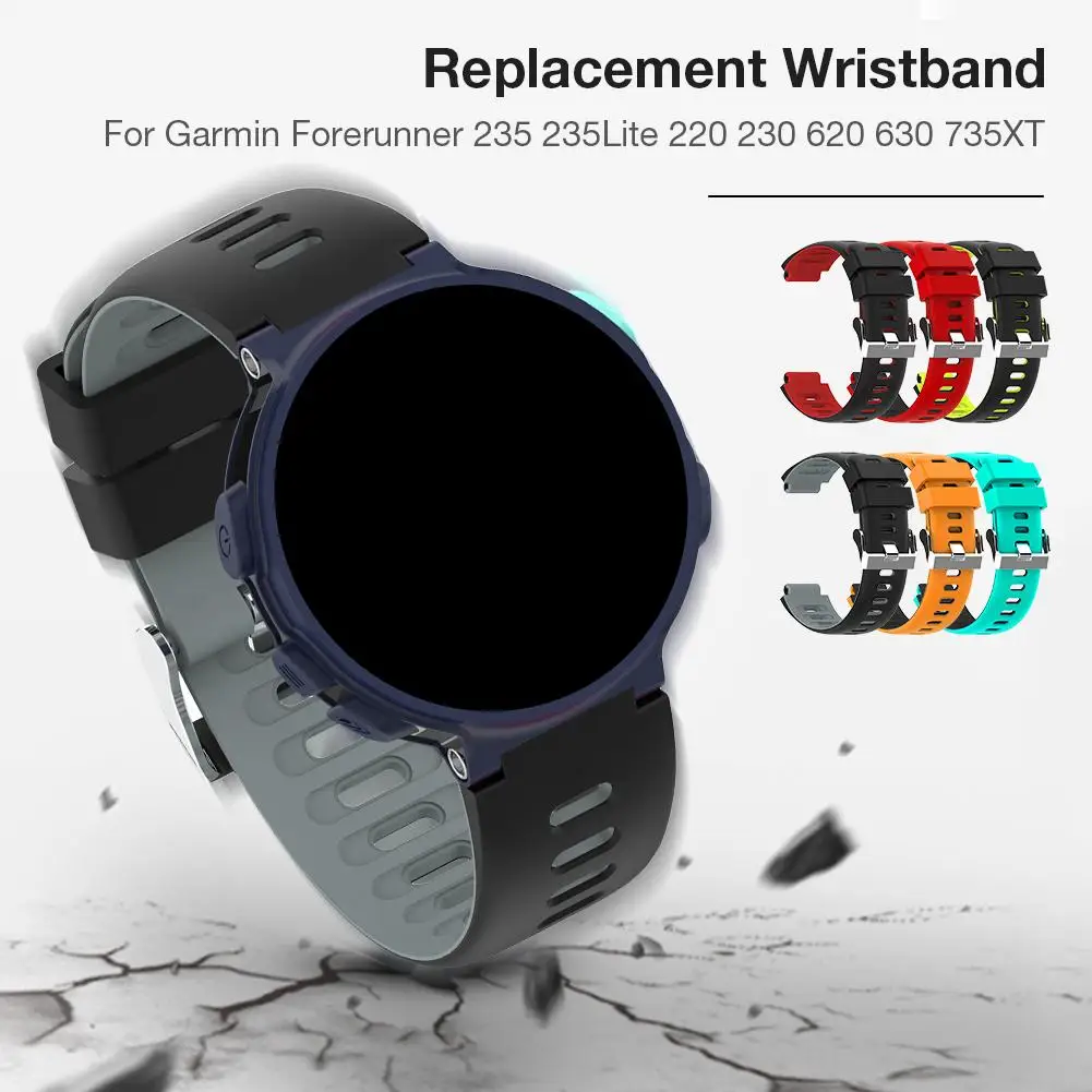 22 мм для Garmin Forerunner 235 235 Lite 220 230 620 630 735XT Смарт-часы мягкий силиконовый сменный ремешок для часов с инструментом