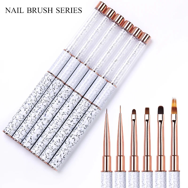 

1pc Nail Brush Acrylic Liquid Powder Carving UV Gel Polish Nail Painting Brush Lines Liner Drawing Pen Nail Art Manicures Tools