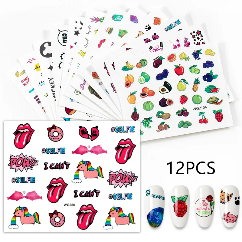 Summer Style Nail Sticker Fashion Cute Print Pattern Designs Water Transfer Decal Art Decorations | Красота и здоровье