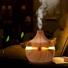 Électrique D'humidificateur D'air Ultrasonique De Diffuseur D'huile D'arome de Grain de Bois Humidificateur USB Mini Brumisateur LUMIÈRE LED