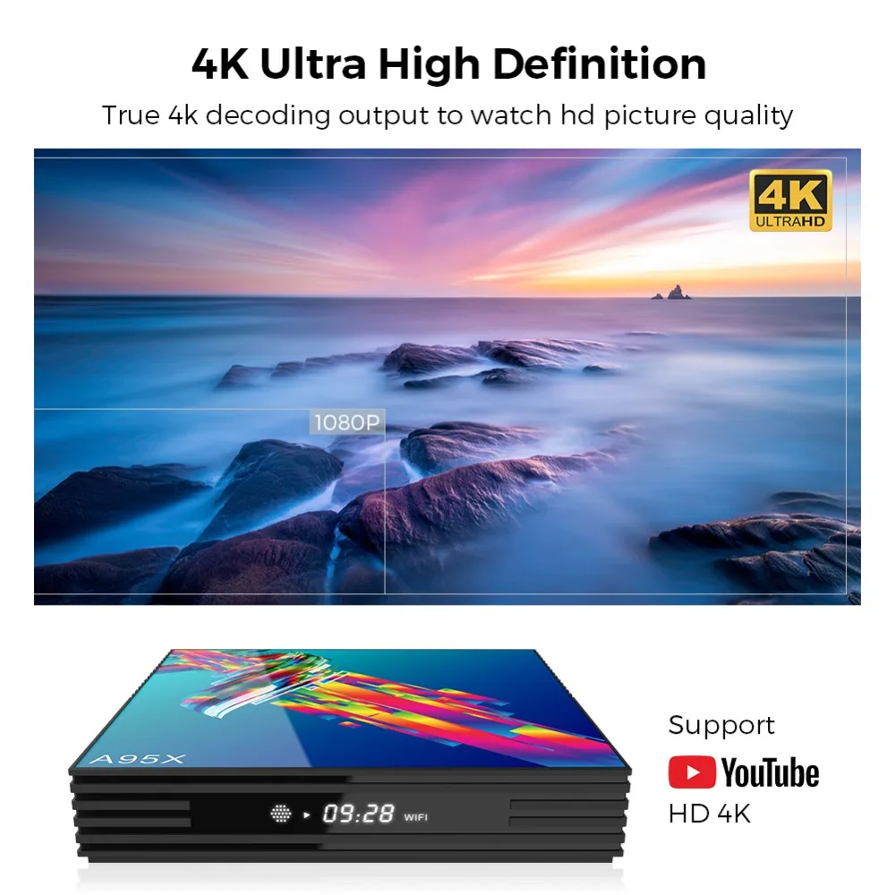 Smart tv box Android 9,0 A95X PK H96MAX Rockchip RK3318 4G 32GB 64GB Android tv box Bluetooth 2,4/5G WiFi Google медиа проигрыватель play