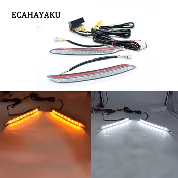 

ECAHAYAKU 1 pair LED Daytime Running Light DRL For KIA K2 RIO 2011 2012 2013 2014 DRL With yellow Turning Signal Lights Day Lamp