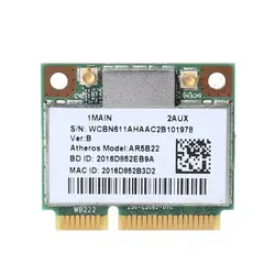 Carte Half Mini PCIe AR9462 AR5B22 WB222, 300 mb/s, bluetooth 4.0, wi fi WLAN, sans fil 
