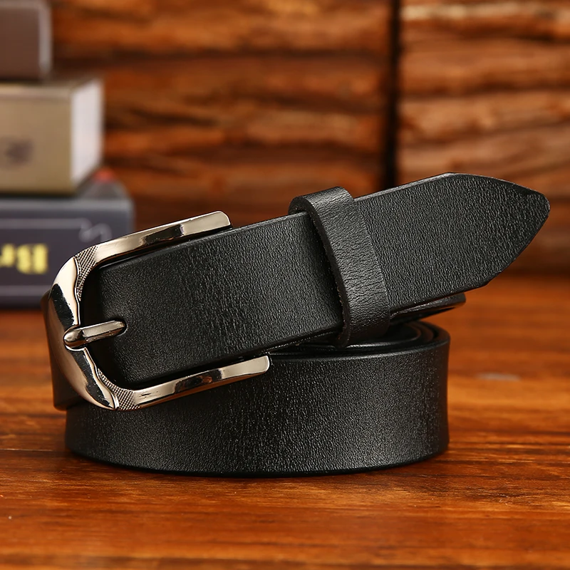 FR023-BLACK Anxianni, модные женские ремни из натуральной кожи, для женщин, ремень с пряжкой, необычные для джинсов, винтажные, качественные, второй слой, коровья кожа - Цвет: FR023-BLACK