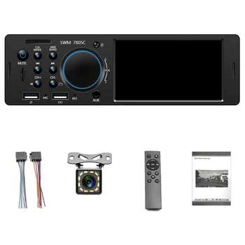 

Car Stereo Single Din Multimedia Radio 4.1 inch Press Screen Bluetooth Audio Hands-Free Calling, USB, SD, AUX Input, FM Radio Re