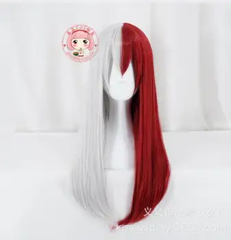 

Boku no Hero Academia Todoroki Shoto Long Red and White Wig Cosplay Costume My Hero Academia Women Synthetic Hair Party Wigs