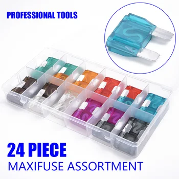 

24Pcs/set MAXI/APX Blade Fuse Assortment For Car Trucks SUV AMP FUSES Kit Tools