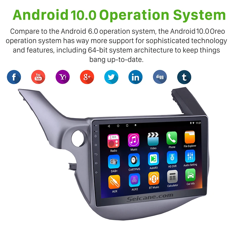 Автомагнитола Seicane 10 1 дюйма Android 0 GPS навигатор HD 1024*600 мультимедийный плеер для HONDA
