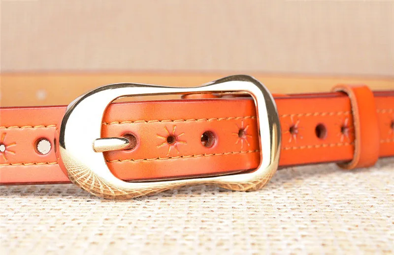 Female Leather Belt Fashion Wild Hollow Women's Belts High Quality Jeans Decorative Accessories Waistband Pasek Damski