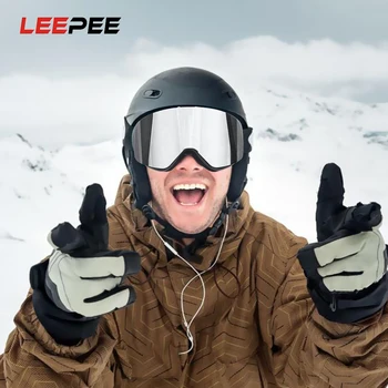 

LEEPEE Ski Snowboard Goggles Skiing Bike Motorcycle Glasses Motocross Eyewear Mask Double Anti-Fog UV 400 Snow Protection