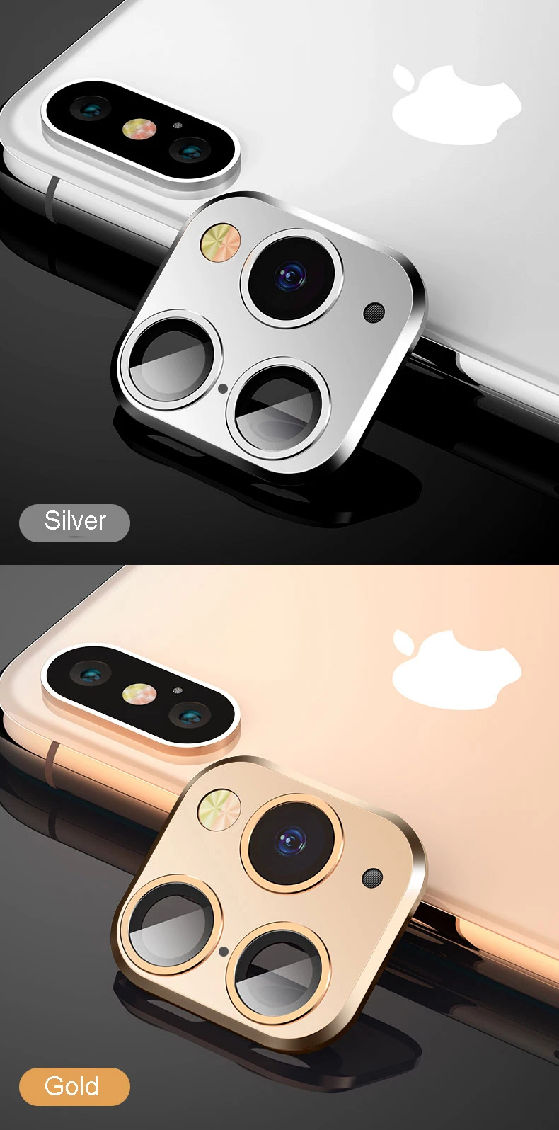 Сплав металла объектив камеры защитная пленка из закаленного стекла для iPhone X XS Max выглядит как для iPhone 11 Pro поддельная камера наклейка крышка