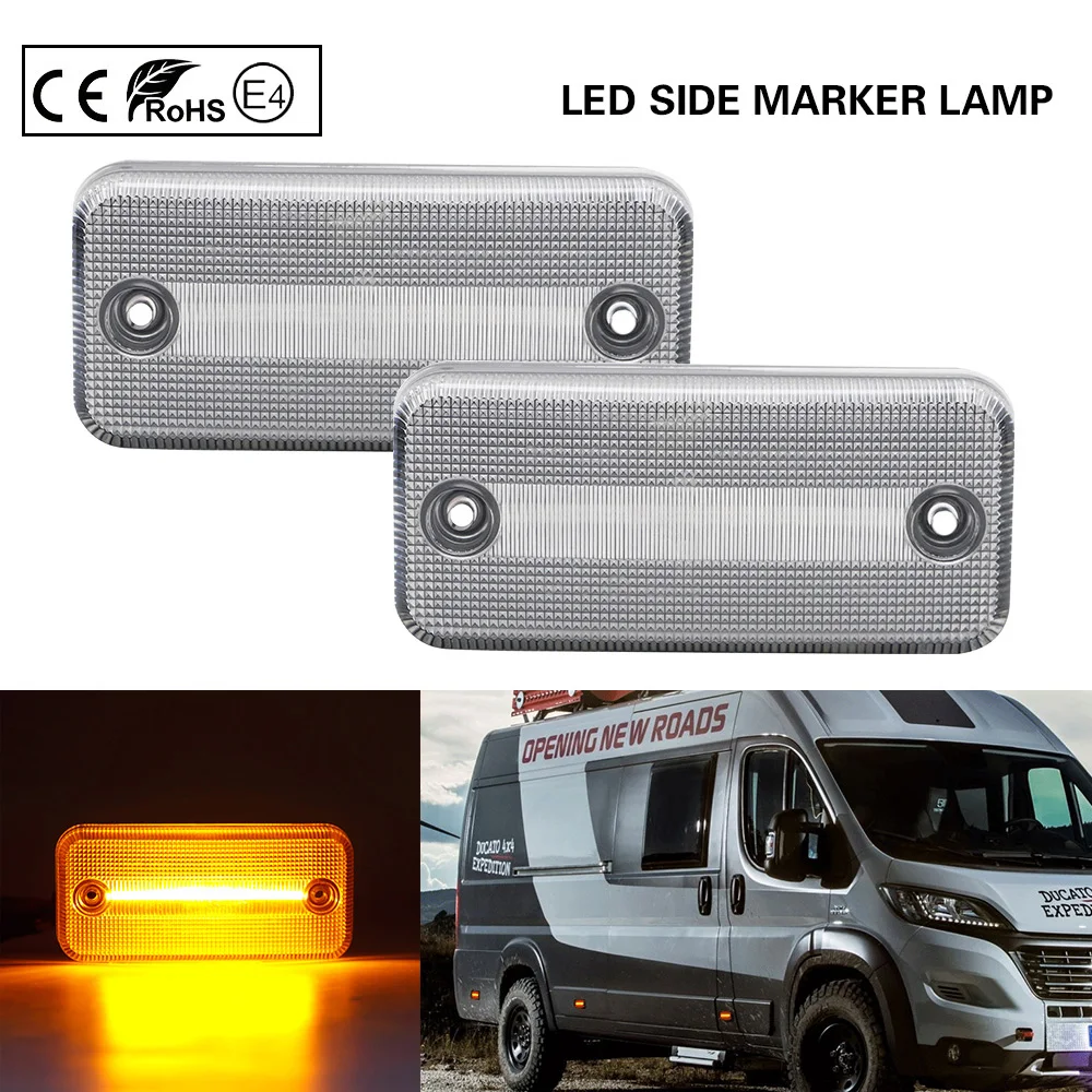 

Clear LED Side Marker Light lamp for RENAULT VOLVO FL/FE IRISBUS HEULIEZ DAF Fiat Ducato IVECO Daily Citroen Relay Peugeot Boxer