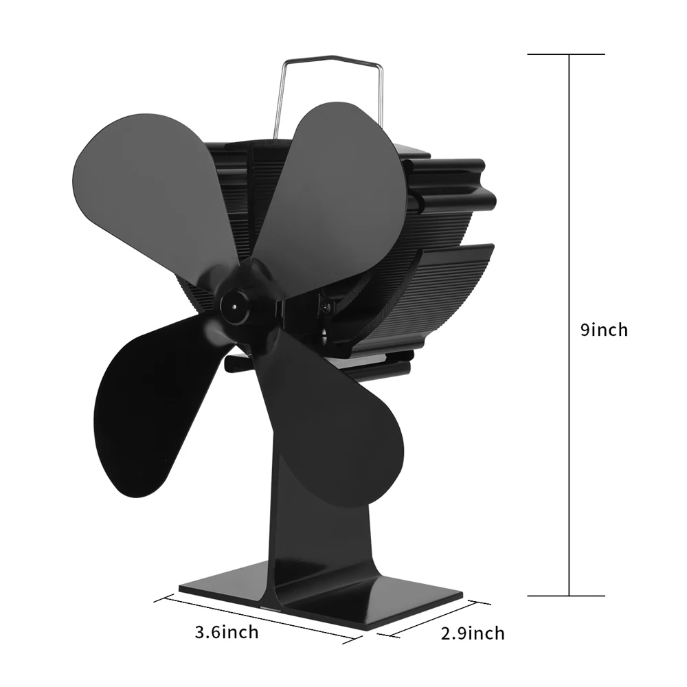 Горячий холодный двойной вентилятор для печи с температурным дисплеем 4 лопасти вентилятор для печи с тепловым питанием камин деревянная горелка безопасный тихий вентилятор