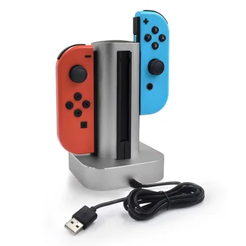 

Charging Dock Station for Nintendo Switch 4 Joycon Aluminum alloy 4 In 1 Stand Charger for N-Switch with Micro USB Cable 20JUL 1