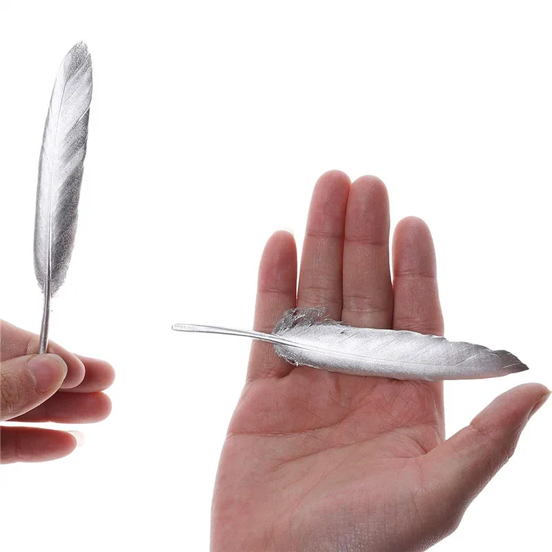 Красивых серебряных утиных Feather10-100-500pcs10-15cm DIY Декор Перья для изготовления ювелирных изделий плюсы и перья для рукоделия