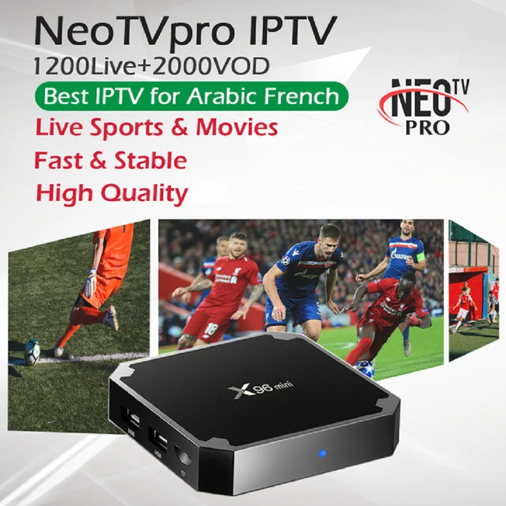 X96 Мини ТВ приставка Android 7,1 один год NEO tv pro IP tv подписка Европа Франция Арабский IP ТВ приставка X96mini Neo ТВ приставка