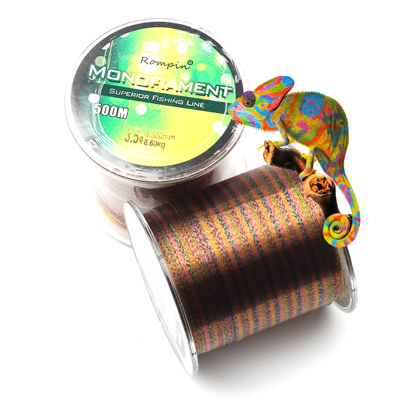 Rompin 500M MultiColor Nylon fishing lines Invisible Spot Speckle