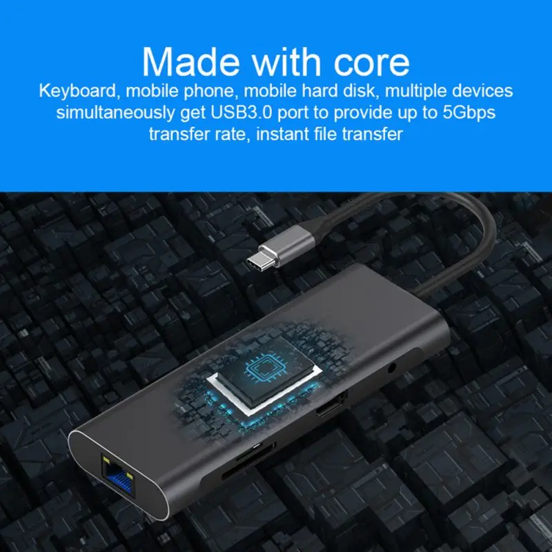 USB C концентратор USB3.0 HDMI VGA RJ45 Gigabit Ethernet SD/TF PD зарядный адаптер USB C док-станция Тип c концентратор конвертер 9 в 1