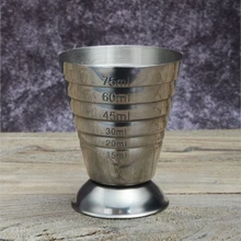 75 мл Многофункциональный коктейльный стеклянный металлический измерительный стаканчик для напитков, инструмент для выпекания, Jigger бар, смешанный коктейльный стакан