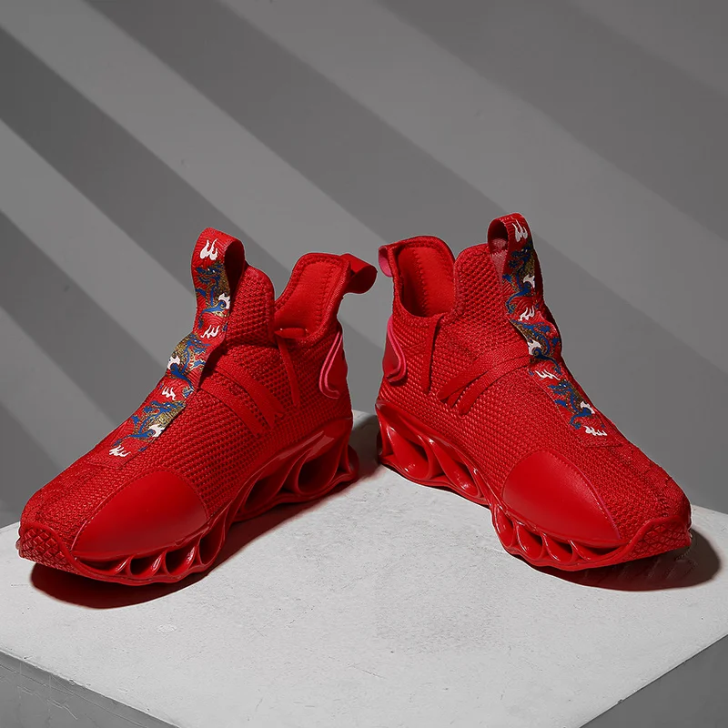 

Comfort Sports Shoes For Men Fashion Red Men's Sneakers Outdoor Jogging Walking Shoes Lace Up zapatillas de hombre para correr