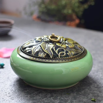 

Portable Zen Incense Burner Ceramics Chinese Buddha Sandalwood Incense Holder Oil Burner Bruleur Encens Buddhist Supplies DA60XX