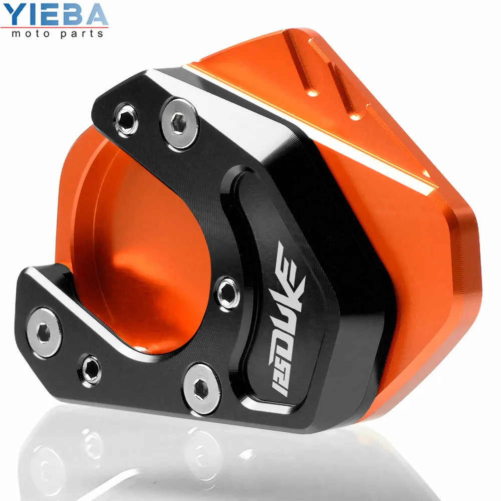 CNC алюминиевый moto rcycle Sidestand Kickstand подставка для ног боковая подставка Увеличьте Мото части для KTM DUKE 125 125DUKE 2012 - Цвет: orange-black