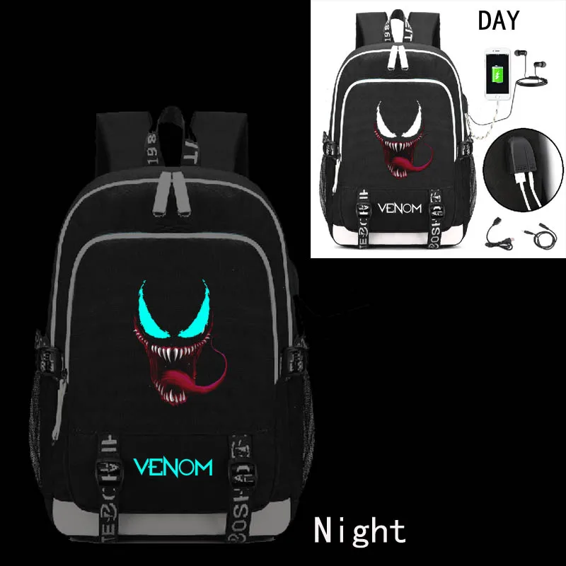 

Venom Backpack with USB Charging Port and Lock &Headphone interface for College Student Work Men & Women