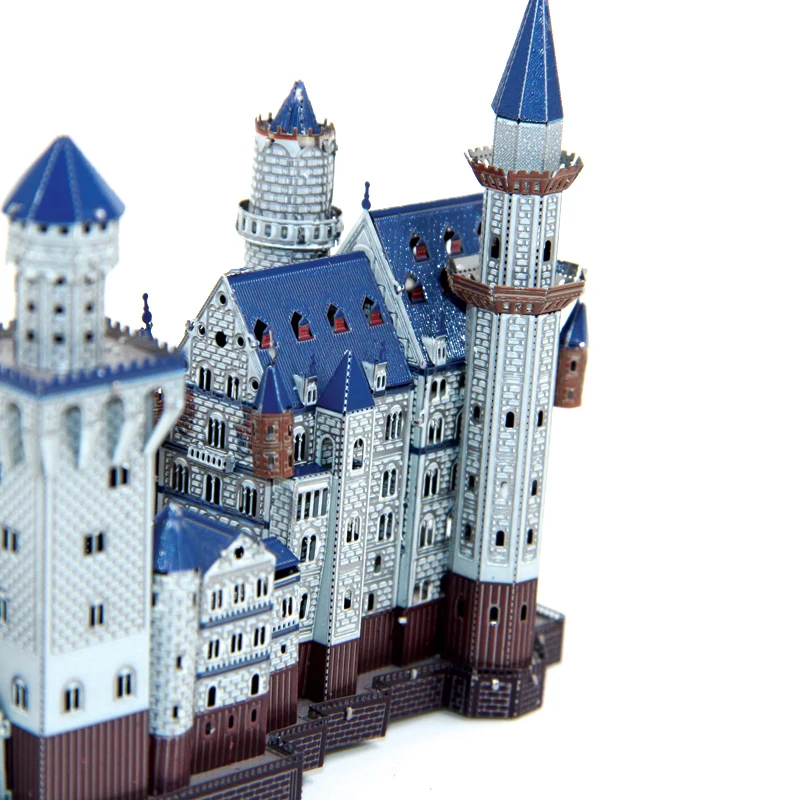 Металлические DIY сборочные модели 3D стерео головоломки цвет Neuschwanstein замок