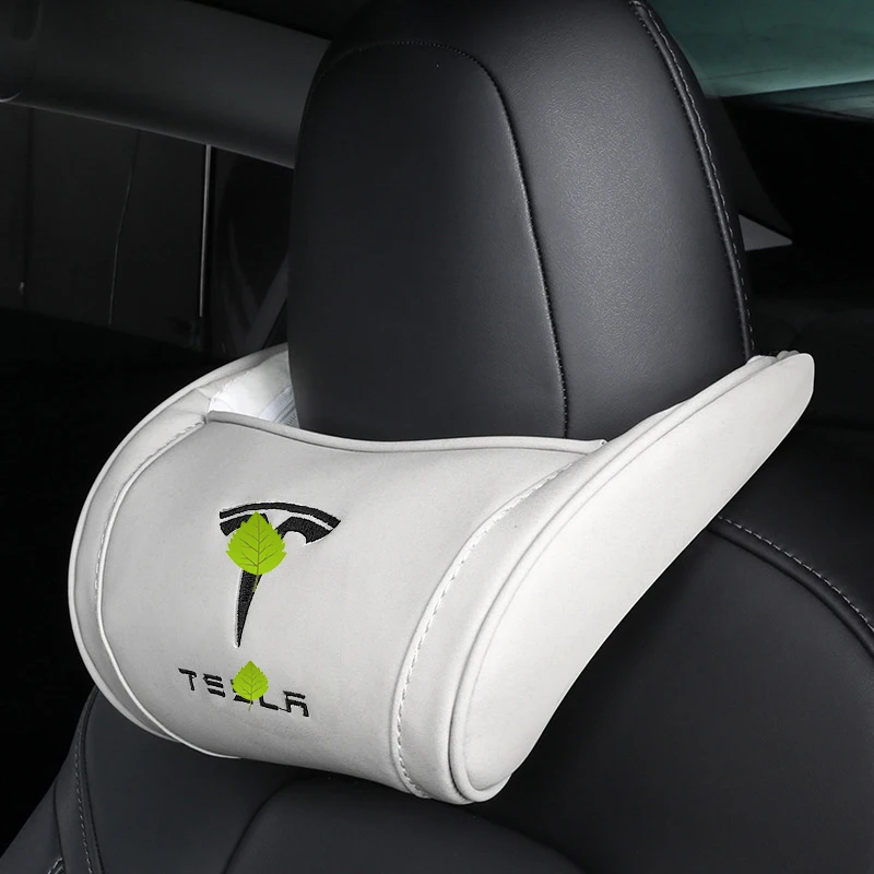 Cojín de protección Lumbar para reposacabezas de cuello y asiento delantero, almohada de algodón con memoria para Tesla, modelo X, Modelo S, Modelo 3, 1 unidad