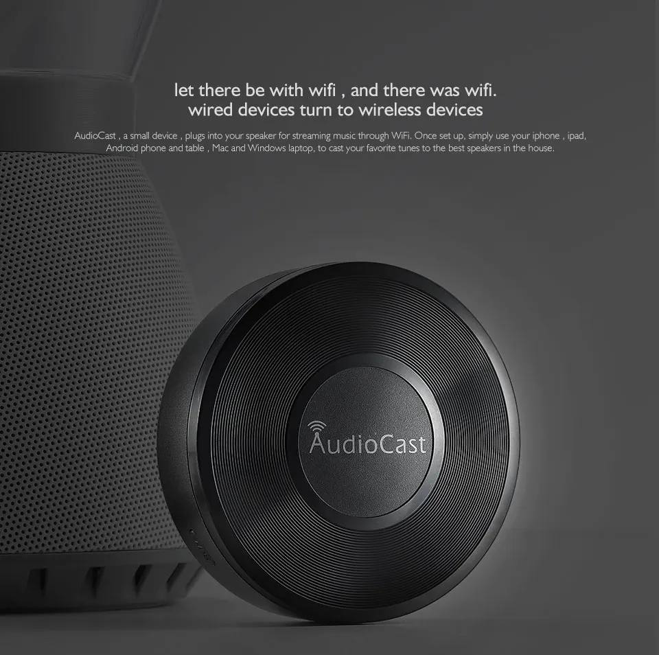 Беспроводной Wi-Fi аудио приемник Audiocast M5 DLNA Airplay поддержка Spotify беспроводной звуковой стример