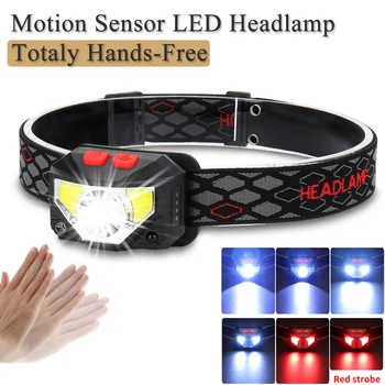 

LED Headlamp Torch Led Headlight Motion-Sensor Portable 350lm Head Lamp USB Rechargeable For Camping Hiking Fishing Biking