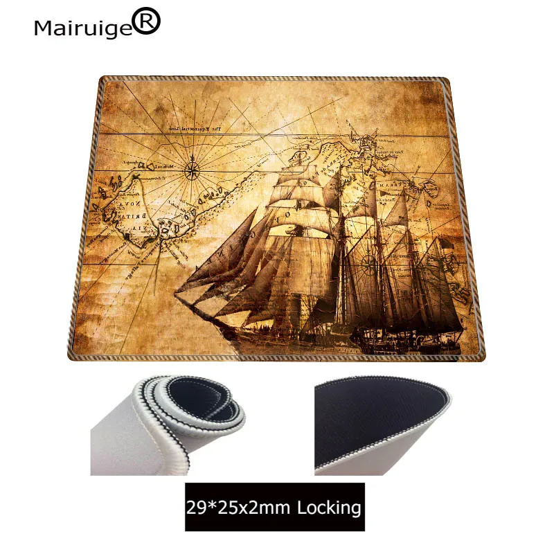  Old ship with Map Large Gaming Mouse Pad Gamer Lock Edge Keyboard Mouse Mat Gaming Desk Mousepad fo