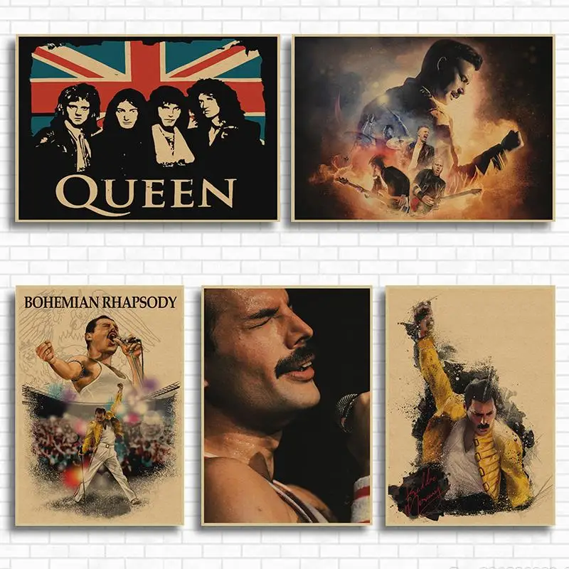 Винтажный постер Queen в богемном стиле с рисунком музыкального фильма Rhapsody ретро