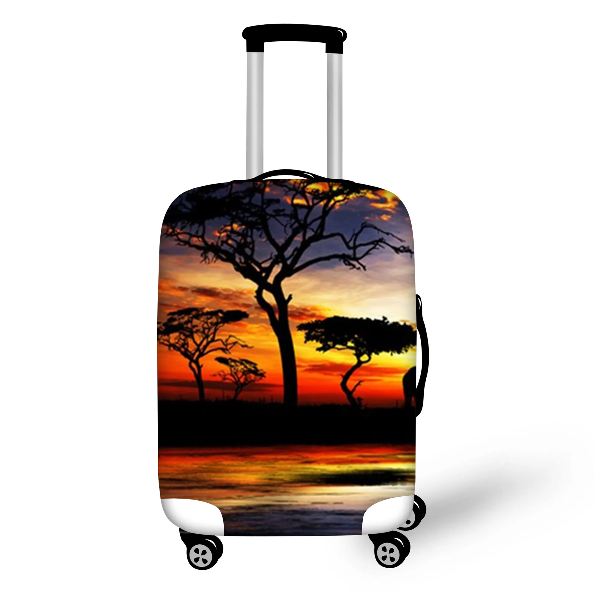 FORUDESIGNS Elastic Luggage Covers Art Elephant And Lotus Travel Accessories Trolley Baggage Apply to 18-32inch Suitcase Covers - Цвет: QB028