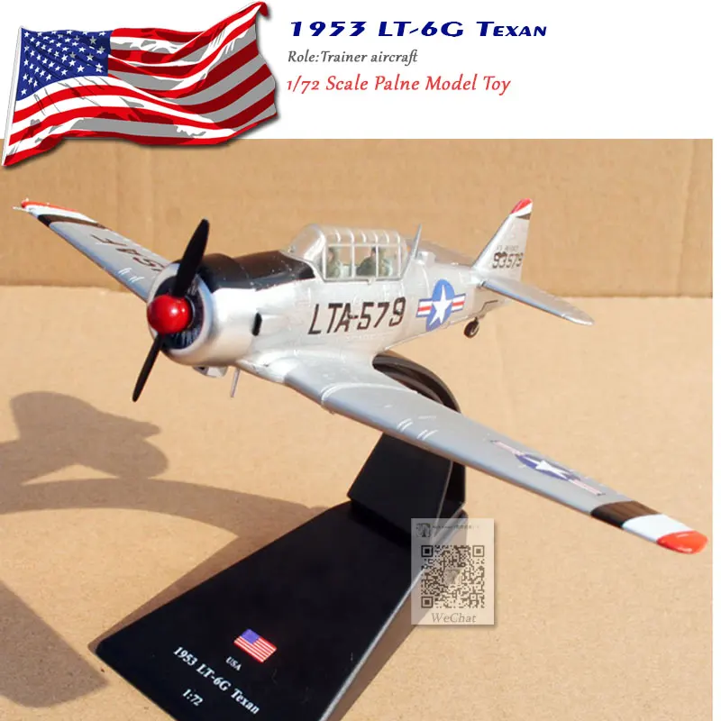Амер 1/72 масштаб североамериканский 1953 LT-6G Тексан боец литой металлический самолет модель игрушка для подарка/коллекции/украшения - Цвет: 1953 LT 6G Texan